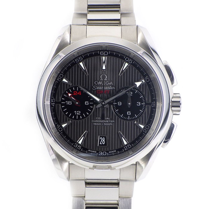 【オメガ OMEGA】腕時計 シーマスター アクアテラ コーアクシャル 231.10.43.52.06.001 カレンダー クロノグラフ スモールセコンド 裏スケ グレー 文字盤 SS 自動巻き 【箱・保付き】 