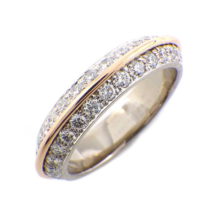 【ブシュロン BOUCHERON】リング エターナルグレース フルサークル ダイヤモンド K18WG K18PG 5.5号 / #46 【箱・保付き】 