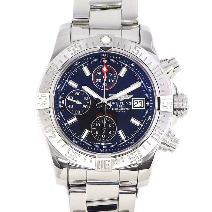 【ブライトリング Breitling】腕時計 アベンジャー2 A13381 カレンダー クロノグラフ 3針 スモールセコンド ネイビー 文字盤 SS 自動巻き 【箱・保付き】 