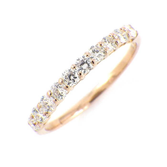 【ダイヤモンド】 リング ハーフサークル ハーフエタニティ ダイヤモンド 0.30ct K18PG 7.5号 