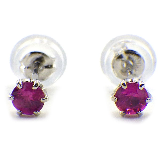 【ルビー】 ピアス ソリティア ソリテール 7月 誕生石 ルビー PT900