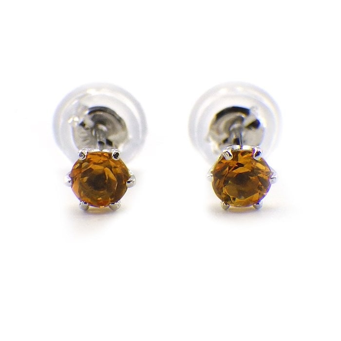 【シトリン】 ピアス ソリティア ソリテール 11月 誕生石 シトリン PT900