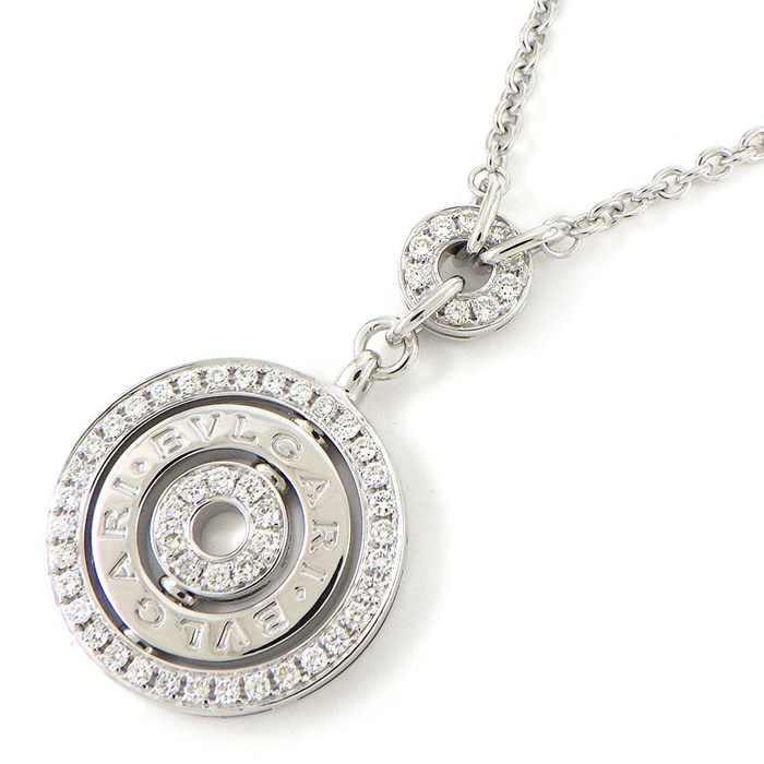 【ブルガリ BVLGARI】ネックレス アストラーレ チェルキ ラウンド サークル パヴェ ダイヤモンド K18WG