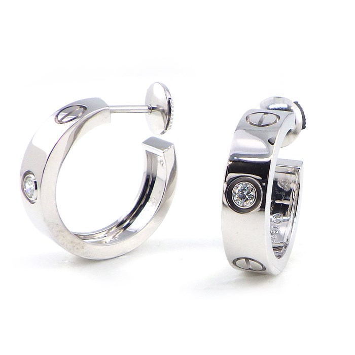 カルティエ Cartier】ピアス フープ ラブ ダイヤモンド K18WG