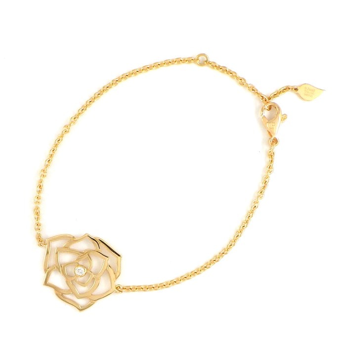 【ピアジェ PIAGET】ブレスレット ローズモチーフ バラ 薔薇 1ポイント ダイヤモンド K18YG 