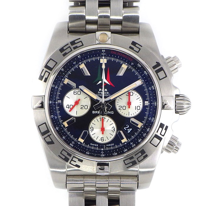 【ブライトリング Breitling】腕時計 クロノマット44 フレッチェ トリコローリ AB01104D/BC62 カレンダー クロノグラフ スモールセコンド タキメーター 黒 ブラック文字盤 SS 自動巻き 