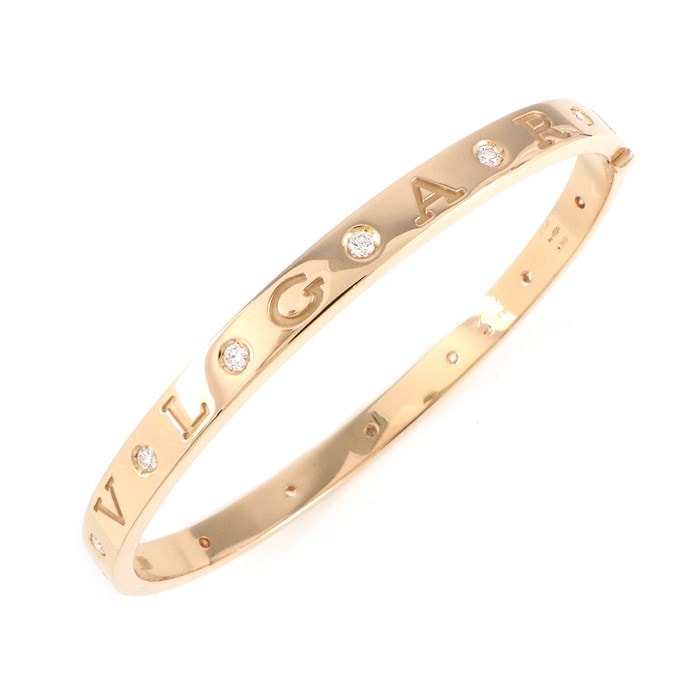 【ブルガリ BVLGARI】ブレスレット ブルガリブルガリ 12ポイント ダイヤモンド 0.47ct ロゴ K18PG / #M 