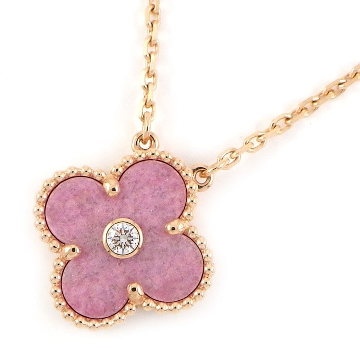【ヴァンクリーフ＆アーペル Van Cleef & Arpels】ネックレス ヴィンテージ アルハンブラ 2021年ホリデー限定 1ポイント ダイヤモンド ロードナイト K18PG