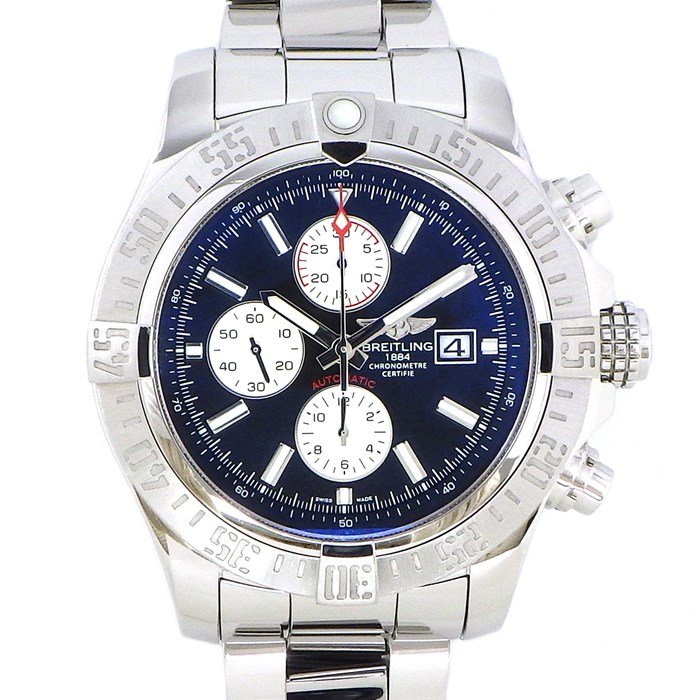 【ブライトリング Breitling】腕時計 スーパーアベンジャー A133711/BC29 カレンダー クロノグラフ 3針 スモールセコンド ブラック 黒 文字盤 SS 自動巻き 【箱・保付き】