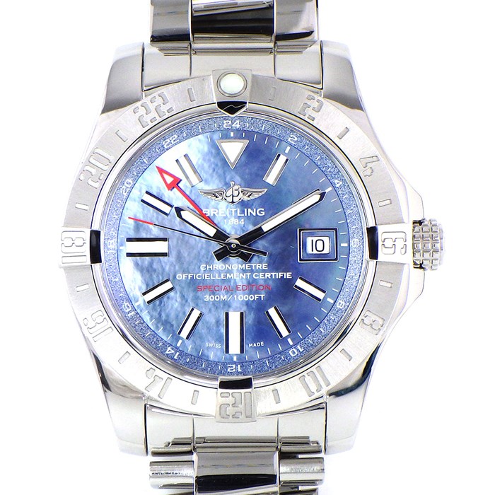 【ブライトリング Breitling】腕時計 アベンジャー2 GMT A3239011/C930 カレンダー ブルーシェル文字盤 日本限定モデル SS 自動巻き 【箱・保付き】