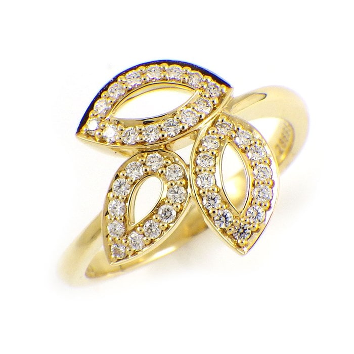 ★最終お値引き品★ 【ハリーウィンストン HARRY WINSTON】リング リリークラスター ミニ 37ポイント ダイヤモンド 約 0.18ct K18YG 10号