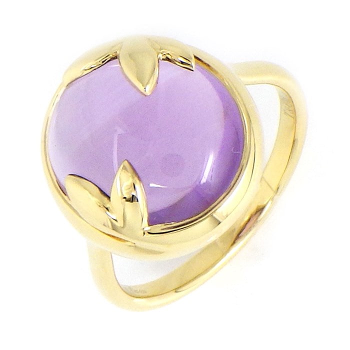 【ティファニー Tiffany & Co.】リング オリーブ リーフ カボションカット アメジスト K18YG 11.5号 