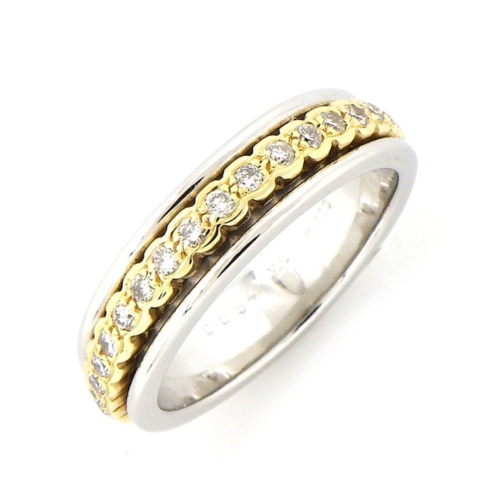 【ダイヤモンド】 リング フルエタニティ スライド ダイヤモンド 0.54ct PT900 K18YG 14号 