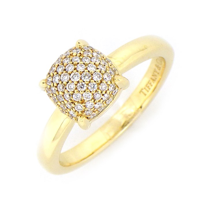 ティファニーシュガースタックダイヤモンドパヴェリング13号Ꮶ18ゴールド