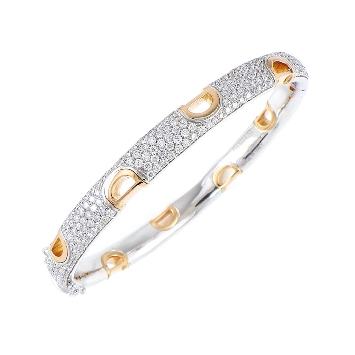 【ダミアーニ DAMIANI】バングル D アイコン ハーフ パヴェ ダイヤモンド ダイヤモンド K18WG K18PG 