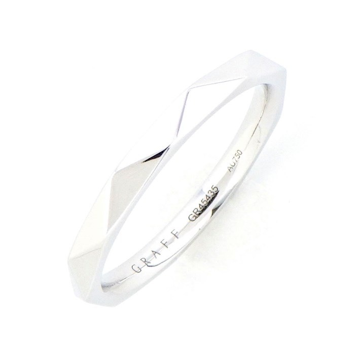 【グラフ Graff GRAFF】リング ローレンス シグネチャー ウェディング ファセット K18WG 10号 