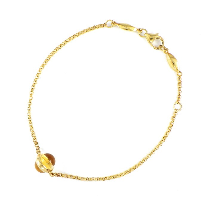【ジョージジェンセン Georg Jensen】ブレスレット ドーム ボール カボション カット シトリン K18YG 