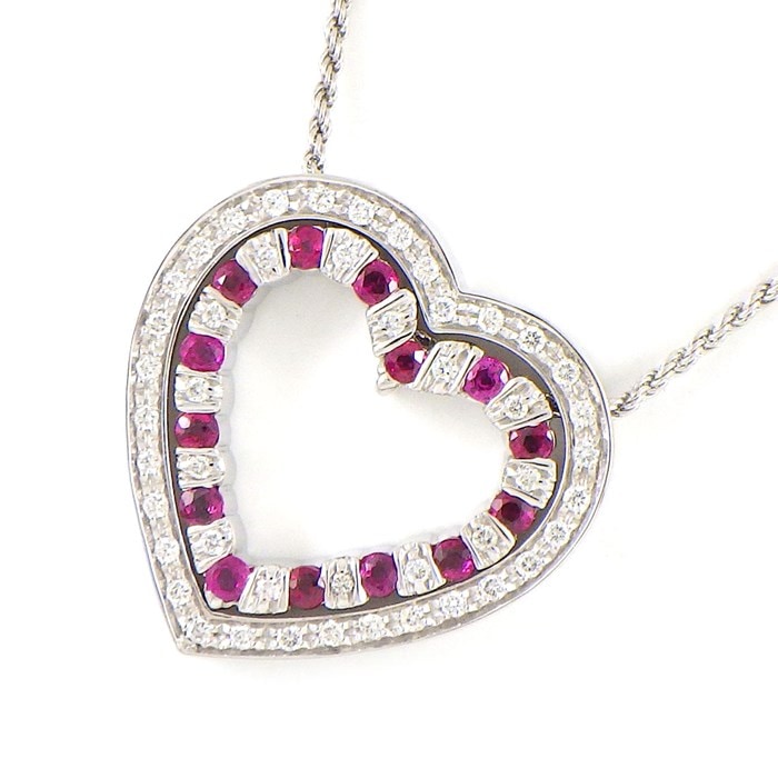 【ダミアーニ DAMIANI】ネックレス ベルエポック ハート ルビー ダイヤモンド K18WG