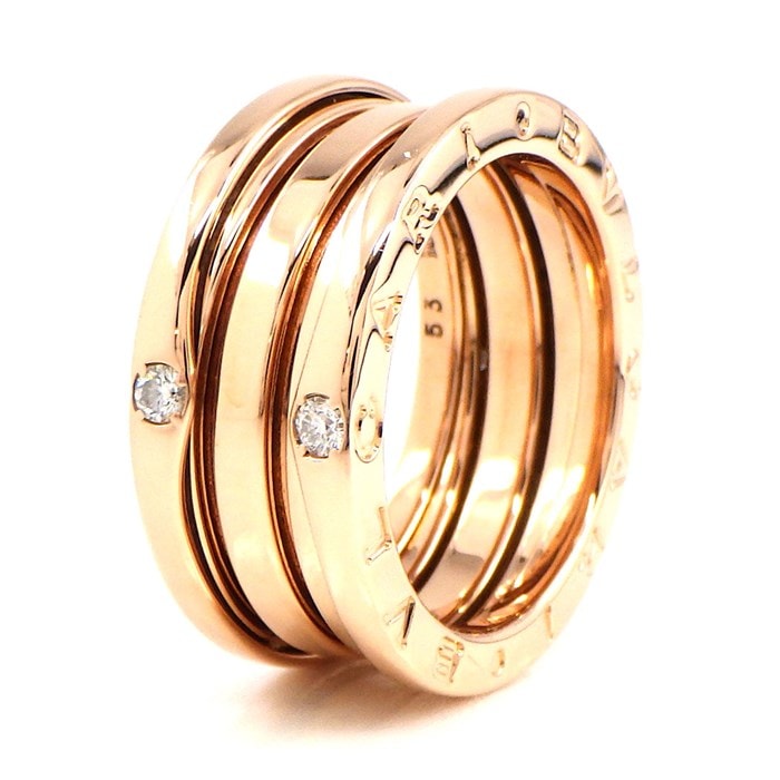 【ブルガリ BVLGARI】リング B-zero1 ビーゼロワン 4ポイント ダイヤモンド K18PG 12.5号 / #53