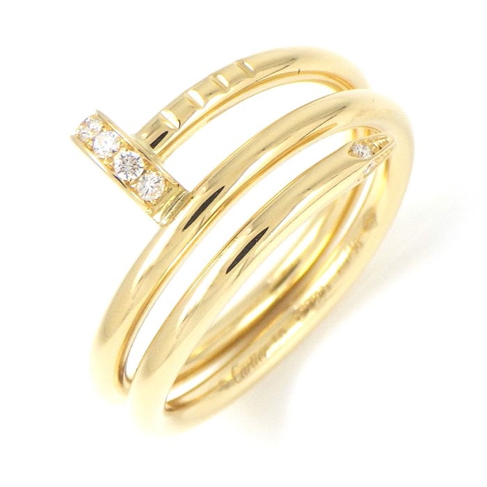 【カルティエ Cartier】リング ジュストアンクル 釘モチーフ ダイヤモンド 0.08ct K18YG 10号 / #50 