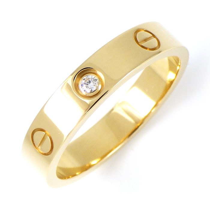 【カルティエ Cartier】リング ミニラブリング 1ポイント ダイヤモンド K18YG 14.5号 / #55 