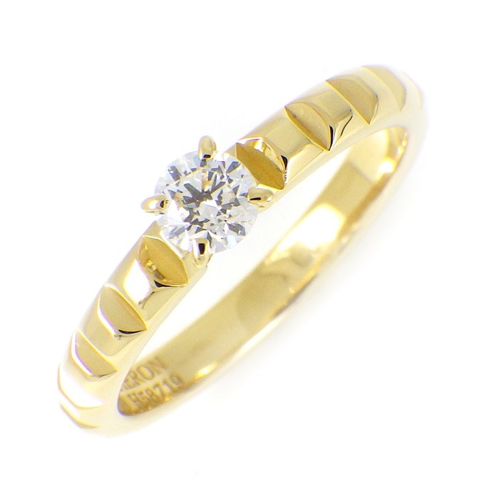 【ブシュロン BOUCHERON】リング クル ド パリ ソリティア ソリテール 1ポイント ダイヤモンド 0.23ct (D/VVS2/VG) K18YG 10.5号 / #51 