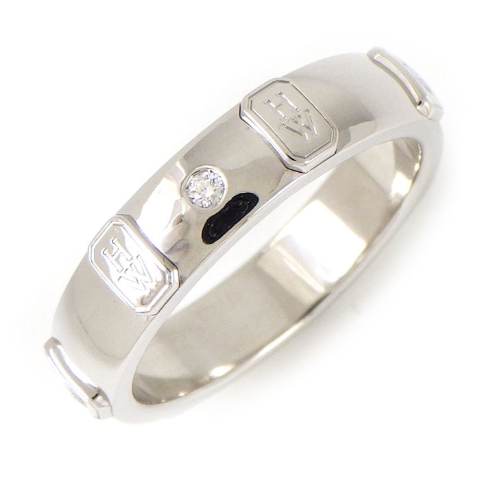 【ハリーウィンストン HARRY WINSTON】リング HW ロゴ 1ポイント 0.01ct K18WG 14号 