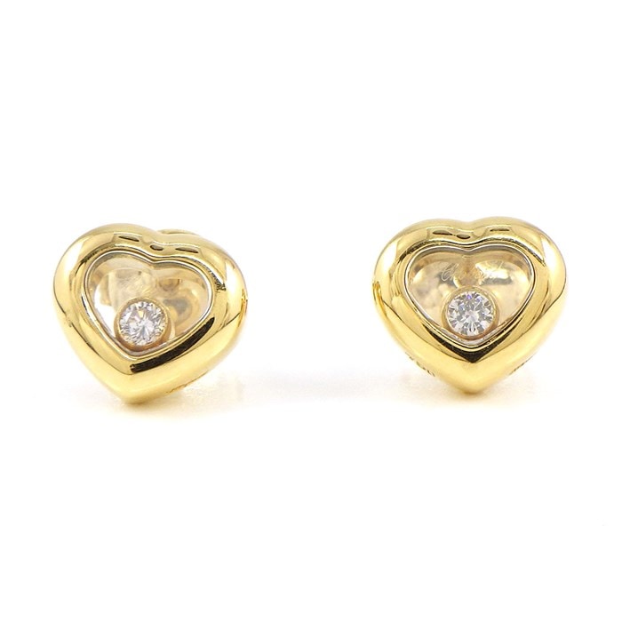 【ショパール Chopard】ピアス ハッピーダイヤ ハート 83/4854 ムービング ダイヤモンド K18YG 