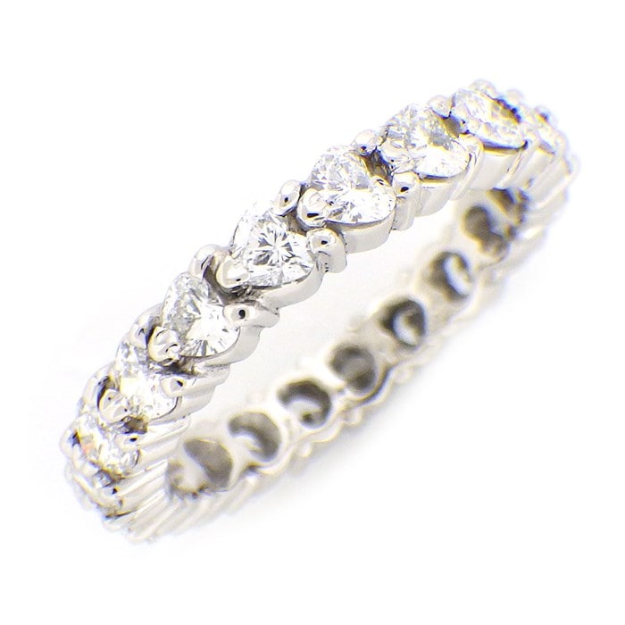 【ダイヤモンド】 リング フルサークル ハートシェイプ 19ポイント ダイヤモンド 1.37ct(G-Hカラー／VS-SI1クラリティ相当 ※当店見た目) PT900 9号 【中古】