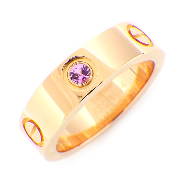 【カルティエ Cartier】リング ラブリング 1ポイント ピンクサファイア K18PG 14号 / #54 