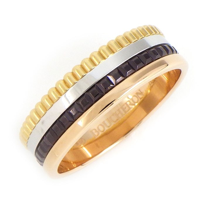 【ブシュロン BOUCHERON】リング キャトル クラシック スモール K18PG K18WG K18YG ブラウンPVD 21.5号 / #62 