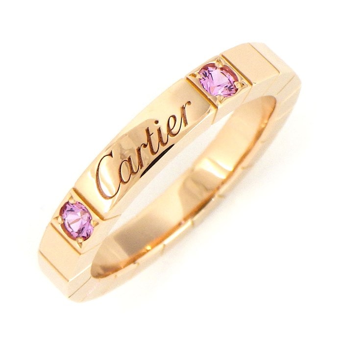 【カルティエ Cartier】リング ラニエール ロゴ 2ポイント ピンクサファイア K18PG 10号 / #50 