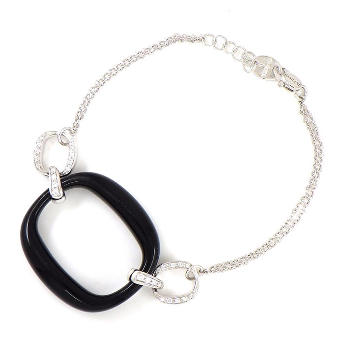 【ダミアーニ DAMIANI】ブレスレット ディーレース D モチーフ ダイヤモンド K18WG オニキス 黒 