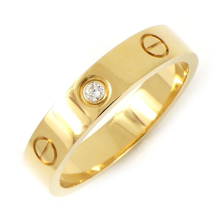 【カルティエ Cartier】リング ミニラブリング 1ポイント ダイヤモンド K18YG 12.5号 / #53 