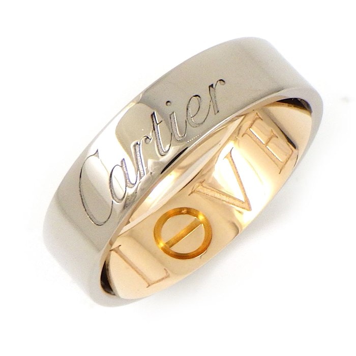 【カルティエ Cartier】リング ラブリング シークレット ロゴ K18WG K18PG 13.5号 / #54 