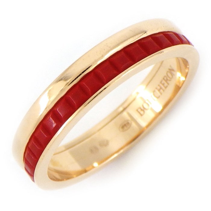 【ブシュロン BOUCHERON】リング キャトル レッド JAL00264 ハーフ K18PG レッド PVD 9.5号 