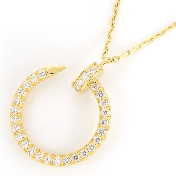 美品 釘モチーフ パヴェダイヤ ゴールドペンダント カルティエ カルティエ Cartier】ネックレス ジュストアンクル 釘モチーフ パヴェ
