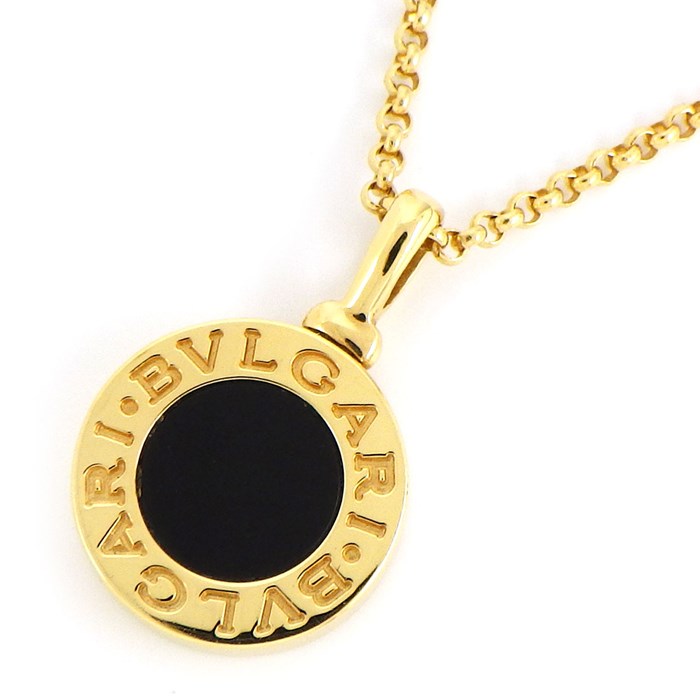 【ブルガリ BVLGARI】ネックレス ブルガリ ブルガリ 350554 サークル ラウンド ロゴ オニキス K18YG