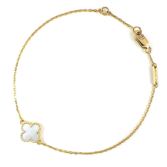 【ヴァンクリーフ＆アーペル Van Cleef & Arpels】ブレスレット スウィートアルハンブラ マザーオブパール ホワイト シェル K18YG 白 