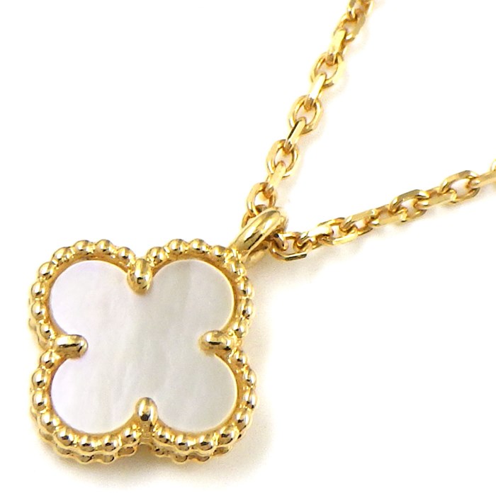 【ヴァンクリーフ＆アーペル Van Cleef & Arpels】ネックレス スウィート アルハンブラ VCARF69100 ホワイト シェル 白 K18YG 