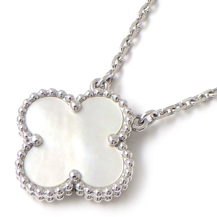【ヴァンクリーフ＆アーペル Van Cleef & Arpels】ネックレス ヴィンテージ アルハンブラ VCARF48700 ホワイト シェル 白 K18WG 