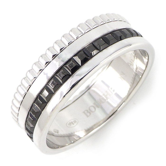 【ブシュロン BOUCHERON】リング キャトル スモール JRG01790 K18WG ブラック PVD 黒 18号 / #58 