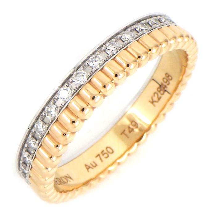 【ブシュロン BOUCHERON】リング キャトル ラディアント ハーフ JAL00248 フルサークル 33ポイント ダイヤモンド 0.23ct K18WG K18PG 9号 / #49