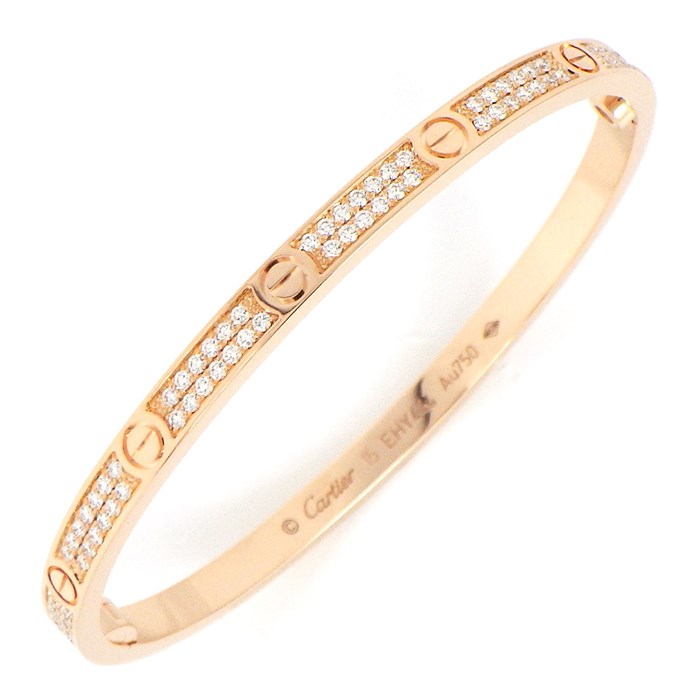 【カルティエ Cartier】ブレスレット ラブ スモール SM パヴェ セッティング N6710717 153ポイント ダイヤモンド 約0.82ct K18PG / #15 