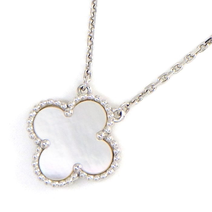 【ヴァンクリーフ＆アーペル Van Cleef & Arpels】ネックレス ヴィンテージアルハンブラ VCARF48700 ホワイト シェル K18WG 白