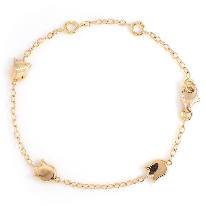 【カルティエ Cartier】ブレスレット リリーオブザバレー 3モチーフ スズラン フラワー K18PG 