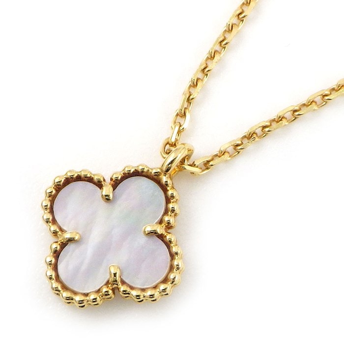 【ヴァンクリーフ＆アーペル Van Cleef & Arpels】ネックレス スウィート アルハンブラ VCARF69100 ホワイト シェル K18YG 白 