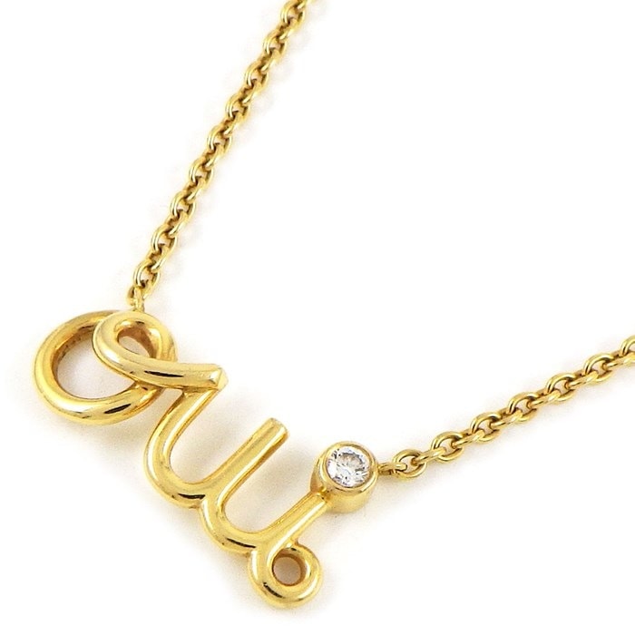 【クリスチャンディオール Christian Dior】ネックレス Oui ウィ JOUI95007 1ポイント ダイヤモンド 0.03ct K18YG 