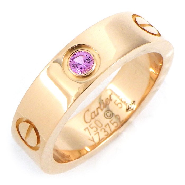 カルティエ Cartier リング ラブ 1ポイント ピンクサファイア K18PG 15.5号 / #56 【箱・保付き】 【中古】
