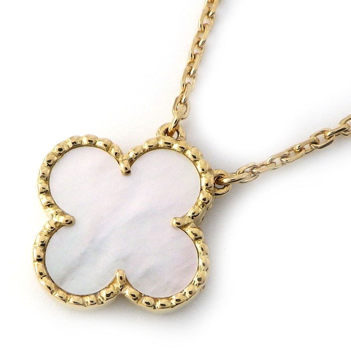 ヴァンクリーフ＆アーペル Van Cleef & Arpels ネックレス ヴィンテージアルハンブラ ホワイト シェル K18YG 白 【中古】